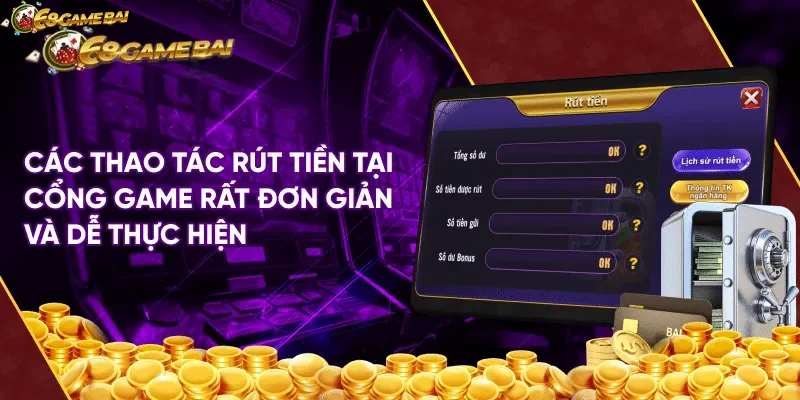 Ảnh chụp giao diện rút tiền trực tiếp tại 68gamebai